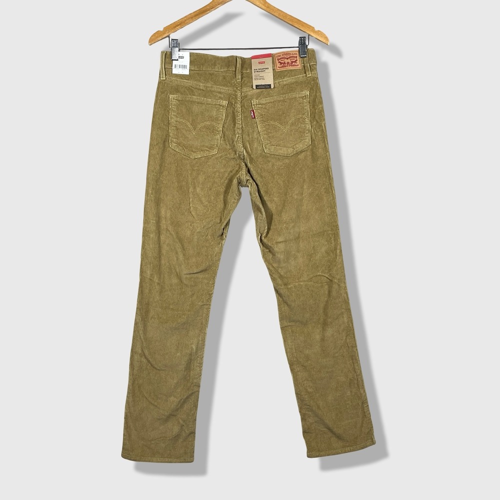 Levi's 314 Shaping Straight Pants Women 30x30 Tan Corduroy Casual‎ Classic NWT - Picture 3 of 8